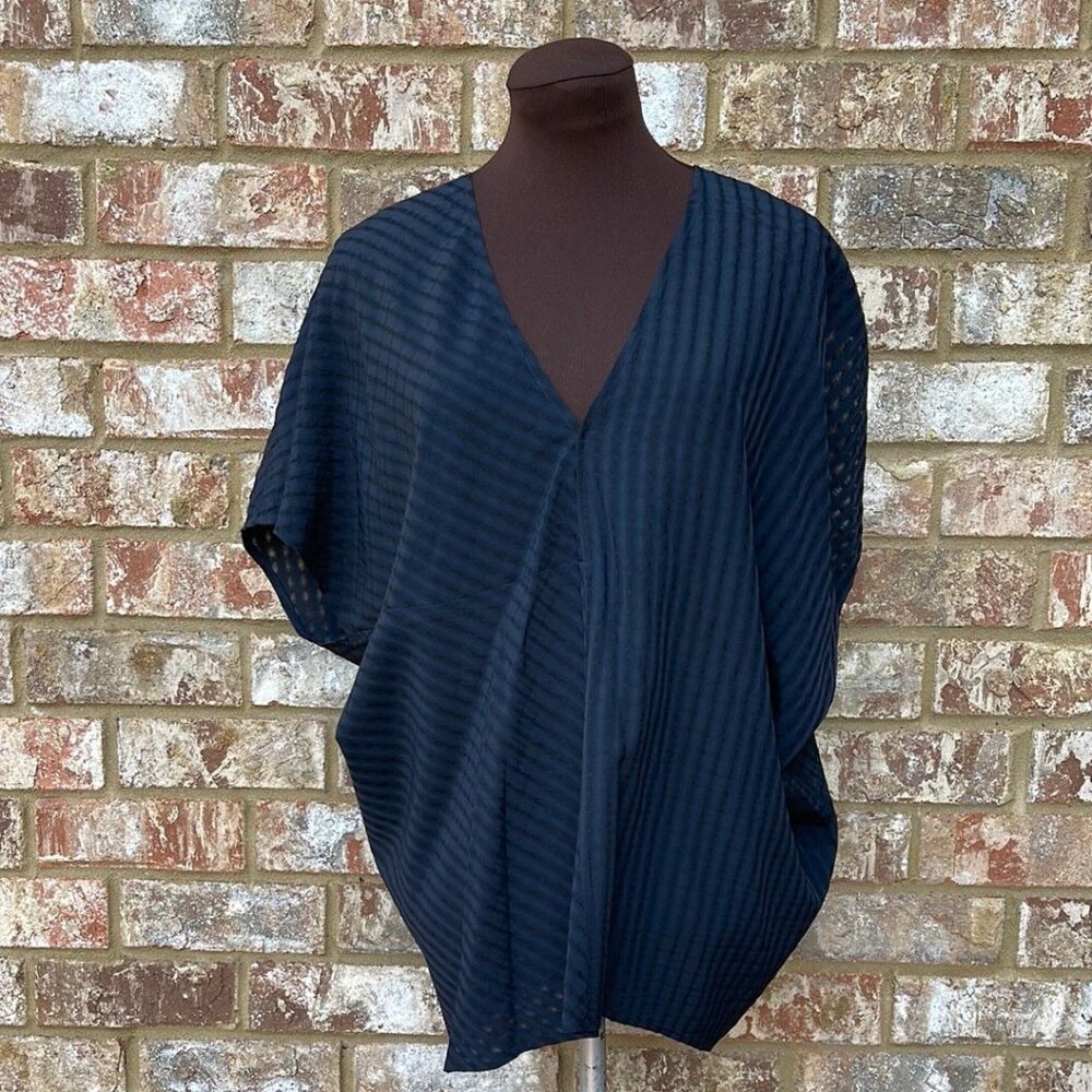 Maria Cornejo Women's Striped Kimono Top Blouse, Black Size 8